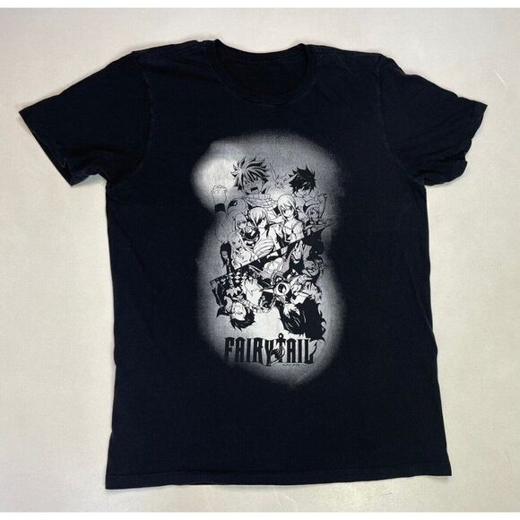 Fairy Tail Manga Anime TV Show Graphic T-shirt Men Large Black Short Sleeve - Picture 1 of 5